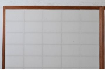 アンティーク建具　上手物!!　腰板杉材笹木の幅広高級　障子戸2枚セット(引き戸)(R-065073)