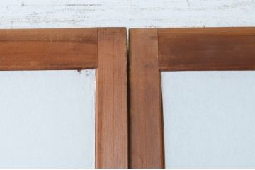 アンティーク建具　上手物!!　腰板杉材笹木の幅広高級　障子戸2枚セット(引き戸)(R-065073)