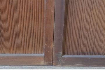 アンティーク建具　上手物!!　腰板杉材笹木の幅広高級　障子戸2枚セット(引き戸)(R-065073)