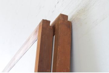 アンティーク建具　上手物!!　腰板杉材笹木の幅広高級　障子戸2枚セット(引き戸)(R-065073)