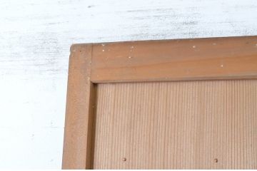 アンティーク建具　昭和初期　上手物!!　美しい柾目が魅力の両開き舞良戸扉一対(2枚セット、まいらど、板戸、ドア)(R-065075)