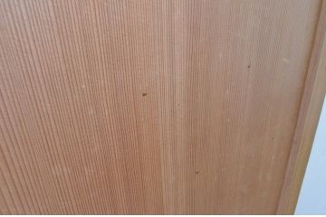 アンティーク建具　昭和初期　上手物!!　美しい柾目が魅力の両開き舞良戸扉一対(2枚セット、まいらど、板戸、ドア)(R-065075)
