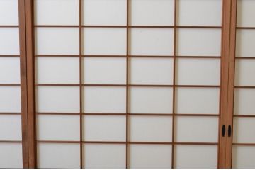アンティーク建具　上手物!!　腰板柾目に横桟の高級　障子戸4枚セット(引き戸)(R-065076)