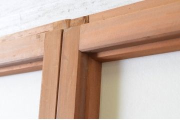 アンティーク建具　上手物!!　腰板柾目に横桟の高級　障子戸4枚セット(引き戸)(R-065076)