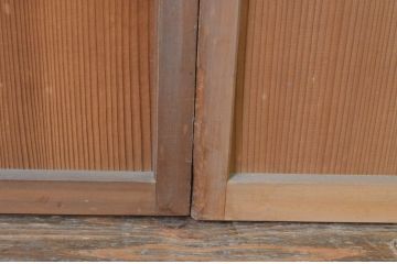 アンティーク建具　上手物!!　腰板柾目に横桟の高級　障子戸4枚セット(引き戸)(R-065076)