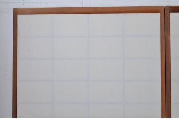 アンティーク建具　上手物!!　腰板柾目に横桟の高級　障子戸4枚セット(引き戸)(R-065076)