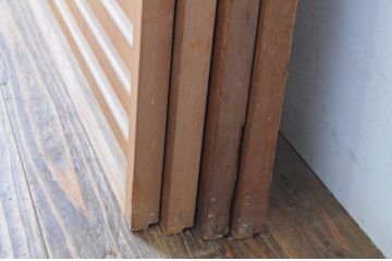 アンティーク建具　上手物!!　腰板柾目に横桟の高級　障子戸4枚セット(引き戸)(R-065076)