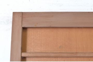 アンティーク建具　昭和初期　上手物!!　美しい柾目　真鍮つまみ付き　舞良戸扉1枚(まいらど、板戸、ドア)(R-065079)