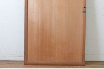 アンティーク建具　昭和初期　上手物!!　美しい柾目　真鍮つまみ付き　舞良戸扉1枚(まいらど、板戸、ドア)(R-065079)