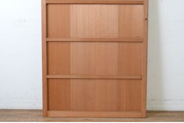  アンティーク建具　上手物!!　美しい柾目　真鍮つまみ付き　板戸扉1枚(舞良戸、帯戸、ドア)(R-065080)