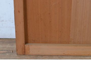  アンティーク建具　上手物!!　美しい柾目　真鍮つまみ付き　板戸扉1枚(舞良戸、帯戸、ドア)(R-065080)