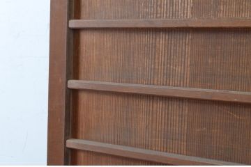 アンティーク建具　上手物!!　美しい柾目　真鍮ノブ付き　舞良戸扉1枚(まいらど、板戸、ドア)(R-065083)