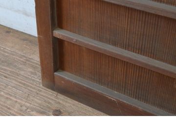 アンティーク建具　上手物!!　美しい柾目　真鍮ノブ付き　舞良戸扉1枚(まいらど、板戸、ドア)(R-065083)
