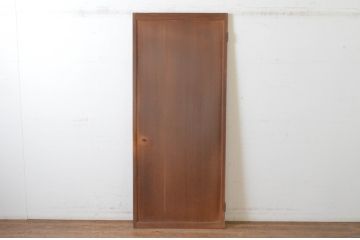 アンティーク建具　上手物!!　美しい柾目　つまみ付き　板戸扉1枚(舞良戸、帯戸、ドア)(R-065084)