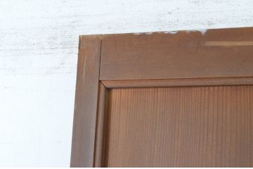 アンティーク建具　上手物!!　美しい柾目　つまみ付き　板戸扉1枚(舞良戸、帯戸、ドア)(R-065084)