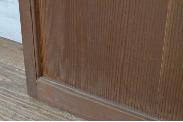アンティーク建具　上手物!!　美しい柾目　つまみ付き　板戸扉1枚(舞良戸、帯戸、ドア)(R-065084)