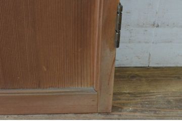 アンティーク建具　上手物!!　美しい柾目　つまみ付き　板戸扉1枚(舞良戸、帯戸、ドア)(R-065084)