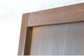 アンティーク建具　上手物!!　美しい柾目　つまみ付き　板戸扉1枚(舞良戸、帯戸、ドア)(R-065084)