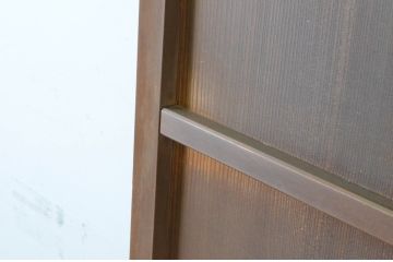アンティーク建具　上手物!!　美しい柾目　つまみ付き　板戸扉1枚(舞良戸、帯戸、ドア)(R-065084)