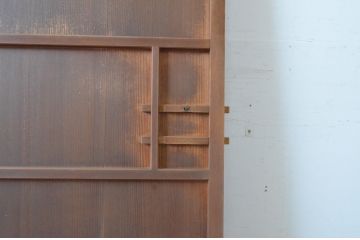 アンティーク建具　上手物!!　美しい柾目　つまみ付き　板戸扉1枚(舞良戸、帯戸、ドア)(R-065084)
