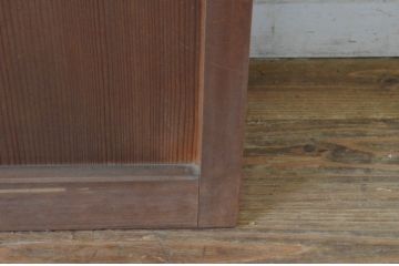 アンティーク建具　上手物!!　美しい柾目　つまみ付き　板戸扉1枚(舞良戸、帯戸、ドア)(R-065084)