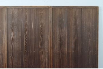 アンティーク建具　経年を感じる風合いが味わい深い雨戸4枚セット(板戸、引き戸)(R-065085)