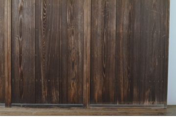 アンティーク建具　経年を感じる風合いが味わい深い雨戸4枚セット(板戸、引き戸)(R-065085)