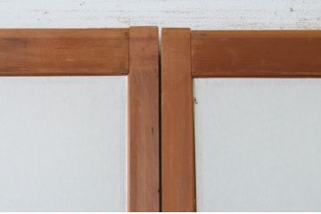 アンティーク建具　上手物!!　腰板杉材笹木の　高級障子戸2枚セット(引き戸)(R-065087)