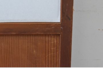 アンティーク建具　上手物!!　腰板杉材笹木の　高級障子戸2枚セット(引き戸)(R-065087)