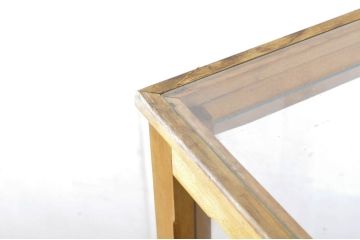 和製ビンテージ　様々なディスプレイが楽しめるシンプルな木枠ガラスケース(ショーケース、陳列棚、飾り棚、店舗什器、ヴィンテージ)(R-065104)