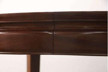 中国ビンテージ　中国家具　総無垢材　花梨(カリン)材　クラシカルな佇まいが魅力的な拡張式ダイニングテーブル(エクステンションテーブル、唐木、ラウンドテーブル、2人掛け、4人掛け、6人掛け、ヴィンテージ)(R-065130)