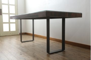 中古　ビーナ(bina)　グラハム(GRAHAM DINING TABLE)　アスプルンド(ASPLUND)取り扱い　味わいのある古材を使用したダイニングテーブル(2人掛け、4人掛け、食卓、作業台、サスティナビリティ)(定価約25万円)(R-065133)