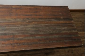 中古　ビーナ(bina)　グラハム(GRAHAM DINING TABLE)　アスプルンド(ASPLUND)取り扱い　味わいのある古材を使用したダイニングテーブル(2人掛け、4人掛け、食卓、作業台、サスティナビリティ)(定価約25万円)(R-065133)