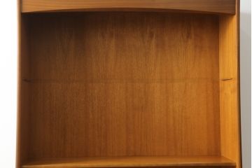 イギリスビンテージ　nathan社(ネイサン)　チーク材　見せる収納を楽しめるキャビネット(ウォールユニット、食器棚、収納棚、飾り棚、ヴィンテージ、北欧)(R-065143)