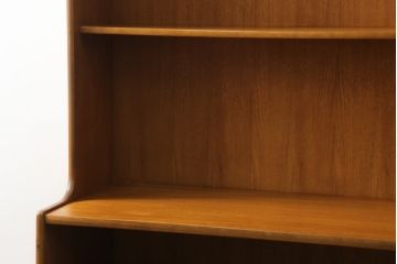 イギリスビンテージ　nathan社(ネイサン)　チーク材　見せる収納を楽しめるキャビネット(ウォールユニット、食器棚、収納棚、飾り棚、ヴィンテージ、北欧)(R-065143)