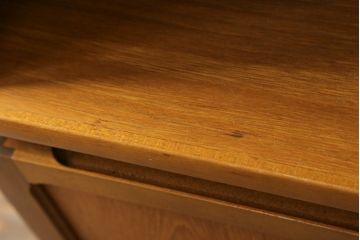 イギリスビンテージ　nathan社(ネイサン)　チーク材　見せる収納を楽しめるキャビネット(ウォールユニット、食器棚、収納棚、飾り棚、ヴィンテージ、北欧)(R-065143)