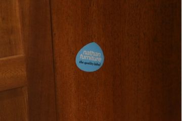 イギリスビンテージ　nathan社(ネイサン)　チーク材　見せる収納を楽しめるキャビネット(ウォールユニット、食器棚、収納棚、飾り棚、ヴィンテージ、北欧)(R-065144)