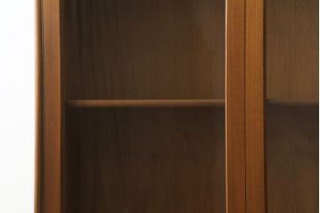 イギリスビンテージ　nathan社(ネイサン)　チーク材　見せる収納を楽しめるキャビネット(ウォールユニット、食器棚、収納棚、飾り棚、ヴィンテージ、北欧)(R-065144)