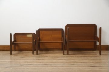 イギリスビンテージ　G-PLAN(ジープラン)　チーク材　タイルトップがお洒落なネストテーブル(サイドテーブル、カフェテーブル、コーヒーテーブル、ローテーブル、北欧、ヴィンテージ)(R-065152)