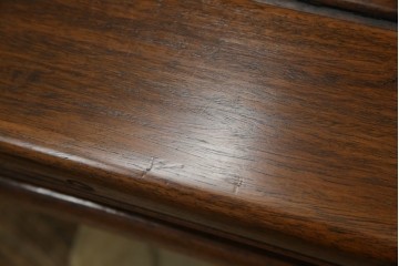 和製アンティーク　上手物!　関塚作　指物高級家具　総花梨(カリン)材　素晴らしい彫刻が目を惹く唐木座卓　(R-065162)