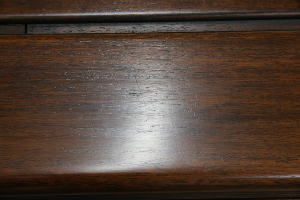 和製アンティーク　上手物!　関塚作　指物高級家具　総花梨(カリン)材　素晴らしい彫刻が目を惹く唐木座卓　(R-065162)