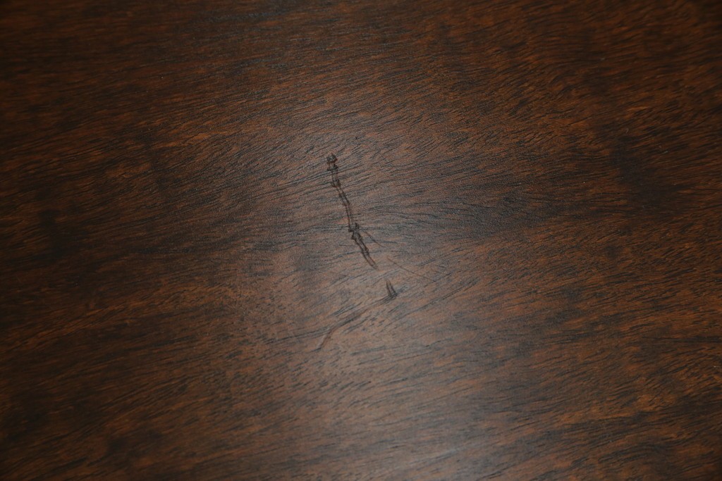 和製アンティーク　上手物!　関塚作　指物高級家具　総花梨(カリン)材　素晴らしい彫刻が目を惹く唐木座卓　(R-065162)