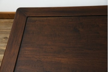和製アンティーク　上手物!　関塚作　指物高級家具　総花梨(カリン)材　素晴らしい彫刻が目を惹く唐木座卓　(R-065162)