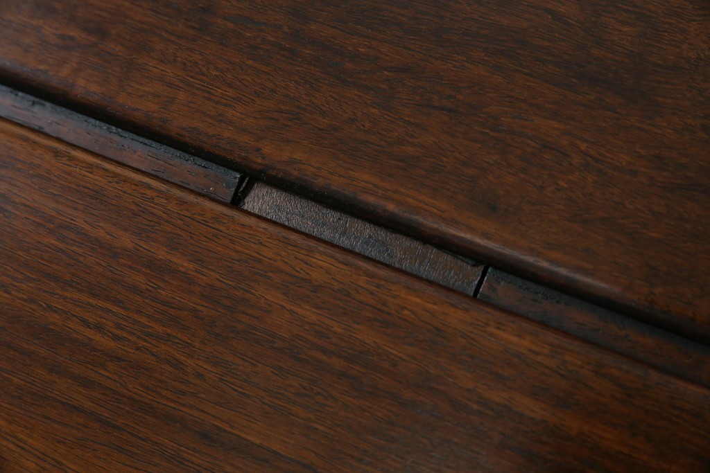 和製アンティーク　上手物!　関塚作　指物高級家具　総花梨(カリン)材　素晴らしい彫刻が目を惹く唐木座卓　(R-065162)