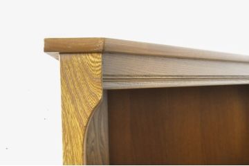 イギリスヴィンテージ　ERCOL(アーコール)　ニレ材　優美なデザインがおしゃれなコーナーキャビネット(収納棚、飾り棚、ラック、ビンテージ)(R-065163)