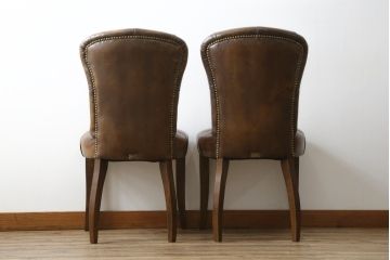 中古　ハロ(HALO)　アスプルンド(ASPLUND)取り扱い　CHESTER CHAIR(チェスターチェア)　重厚感のある佇まいが魅力的なチェア2脚セット(ダイニングチェア、椅子、イス)(R-065174)