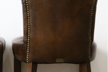 中古　ハロ(HALO)　アスプルンド(ASPLUND)取り扱い　CHESTER CHAIR(チェスターチェア)　重厚感のある佇まいが魅力的なチェア2脚セット(ダイニングチェア、椅子、イス)(R-065174)