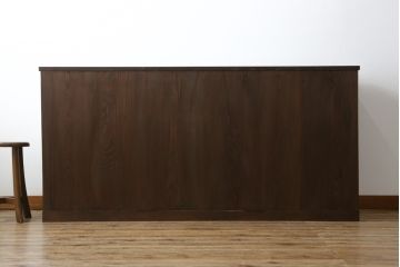 和製アンティーク　上手物!!　前面・側面栗材　銅製金具の引手が和モダンでお洒落な横長時代箪笥(横長箪笥、収納箪笥、衣装箪笥、サイドボード、サイドチェスト、引き出し)(R-065177)