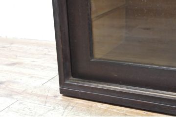 和製アンティーク　上手物!!　前面・側面栗材　銅製金具の引手が和モダンでお洒落な横長時代箪笥(横長箪笥、収納箪笥、衣装箪笥、サイドボード、サイドチェスト、引き出し)(R-065178)