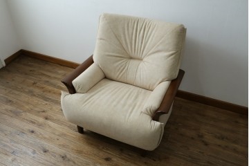 中古　美品!!　モリシゲ(MORISHIGE/森繁)　ブルック　アクアクリーン(MARINA)シリーズ　品の良いモダンデザインが魅力の1人掛けソファ　定価約34万円　(R-065186)